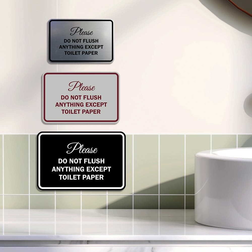 Signs ByLITA Please do not flush anything except toilet paper Sign Small 10 Pack