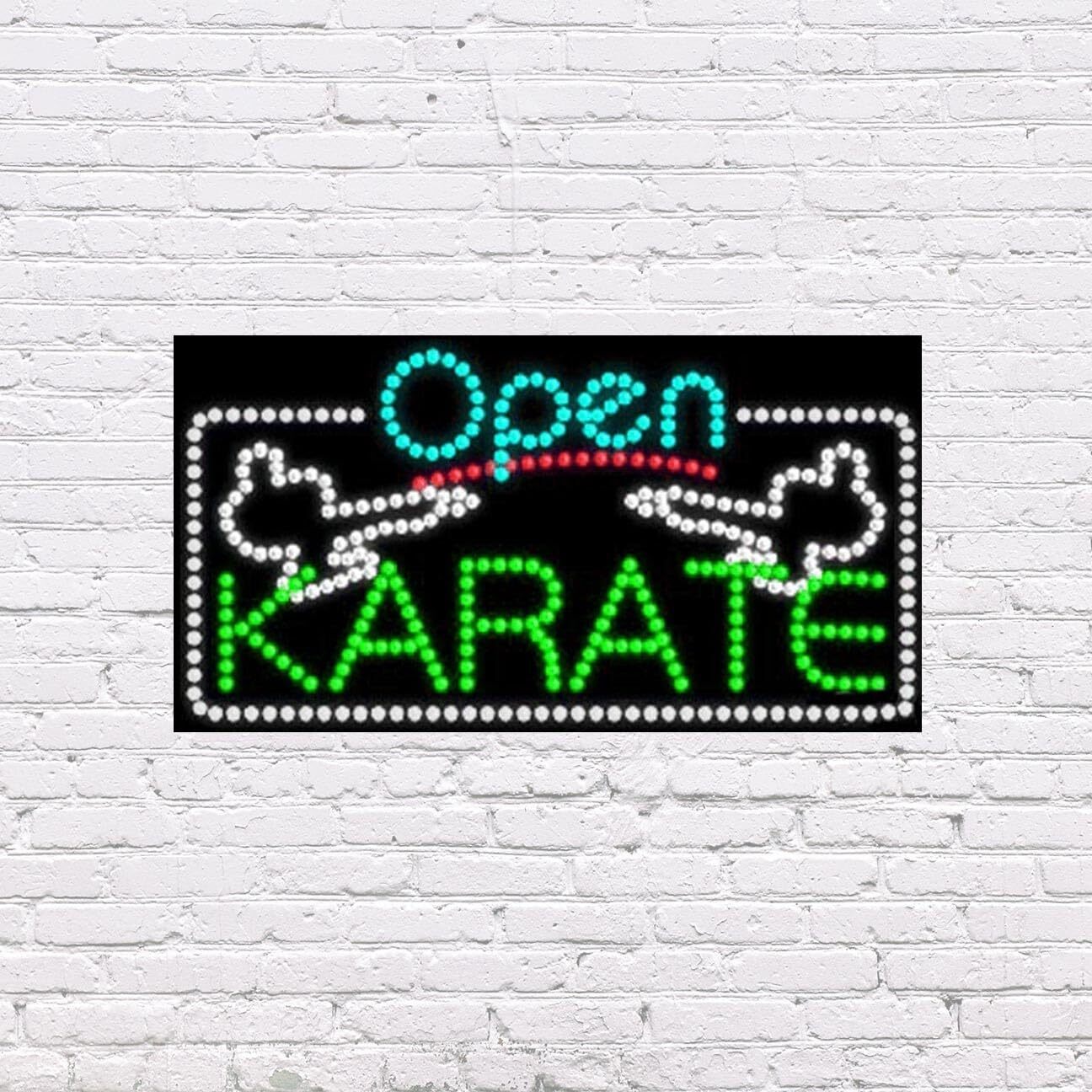 LED Open Karate | Light-up Sign | 31″W x 17″H x 2″D