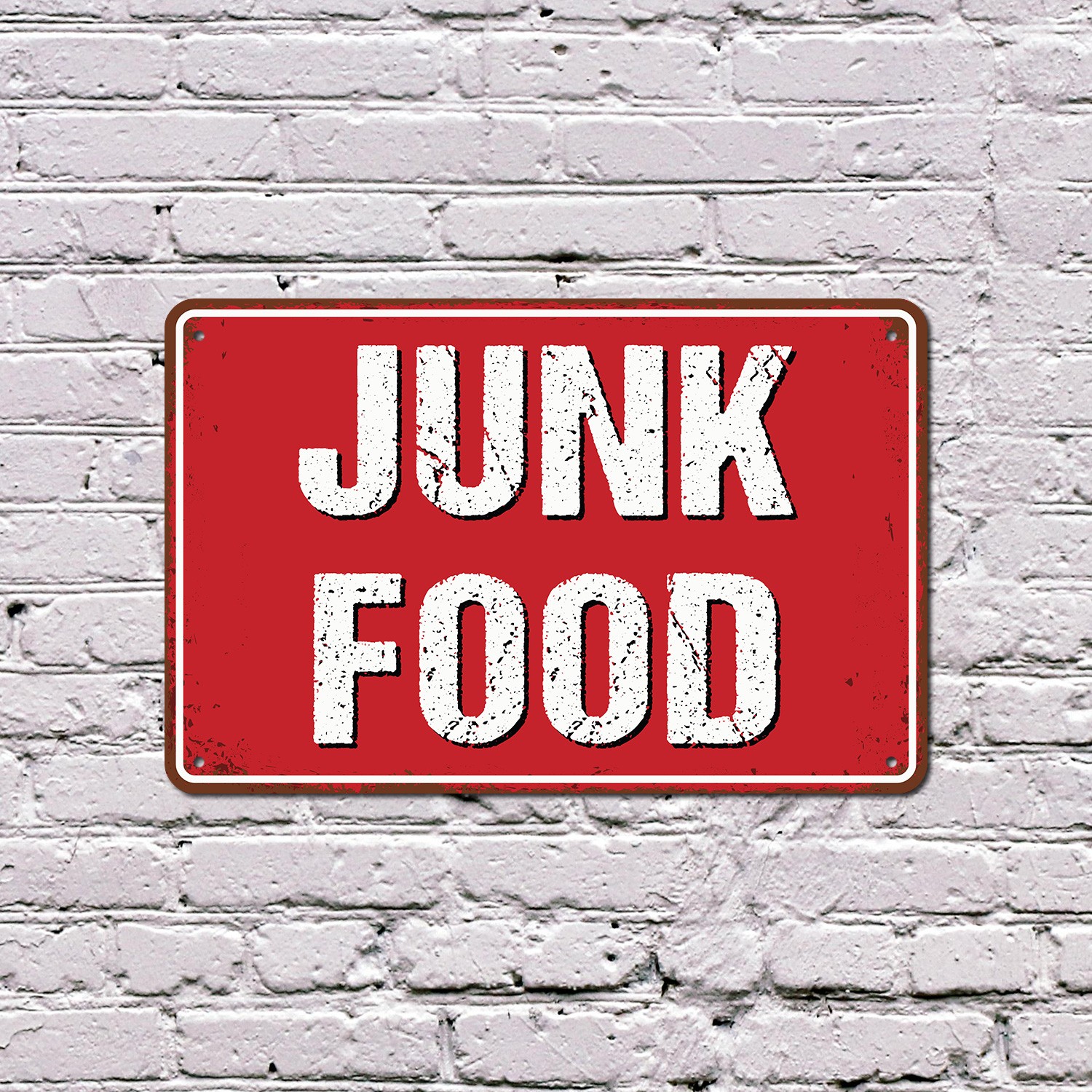 Junk Food Street Sign Cheat Day Starts Here Durable Perfect for Kitchens Dorms