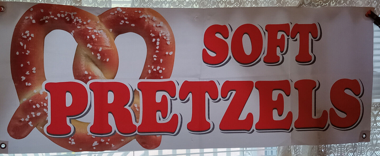 SOFT PRETZELS Advertising Vinyl Banner Flag Sign CARNIVAL FAIR SIGN 18″X48″