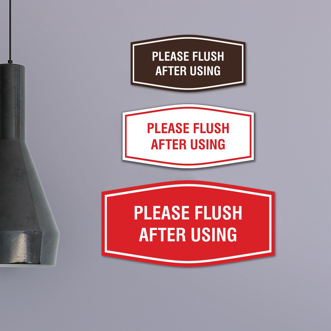 Fancy Please Flush After Using Wall or Door Sign