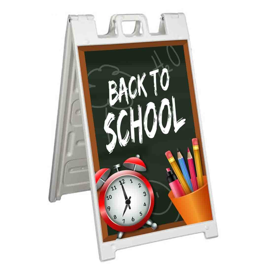 BACK TO SCHOOL Signicade 24×36 Aframe Sidewalk Sign Banner Decal SALE