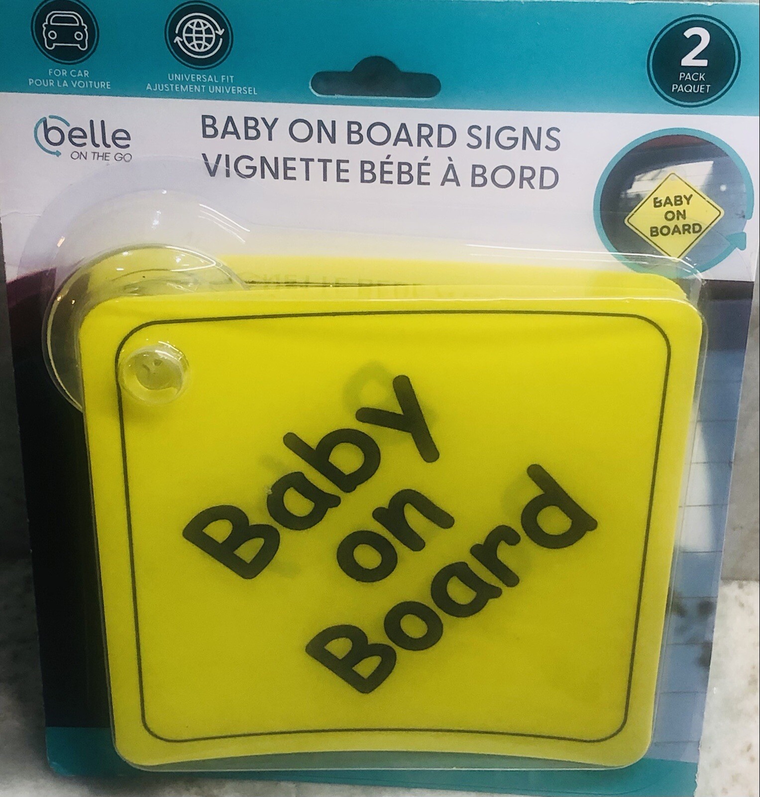 ShipN24Hours. New-Baby on Board Signs. 2 Pack. For Car. Universal Fit.