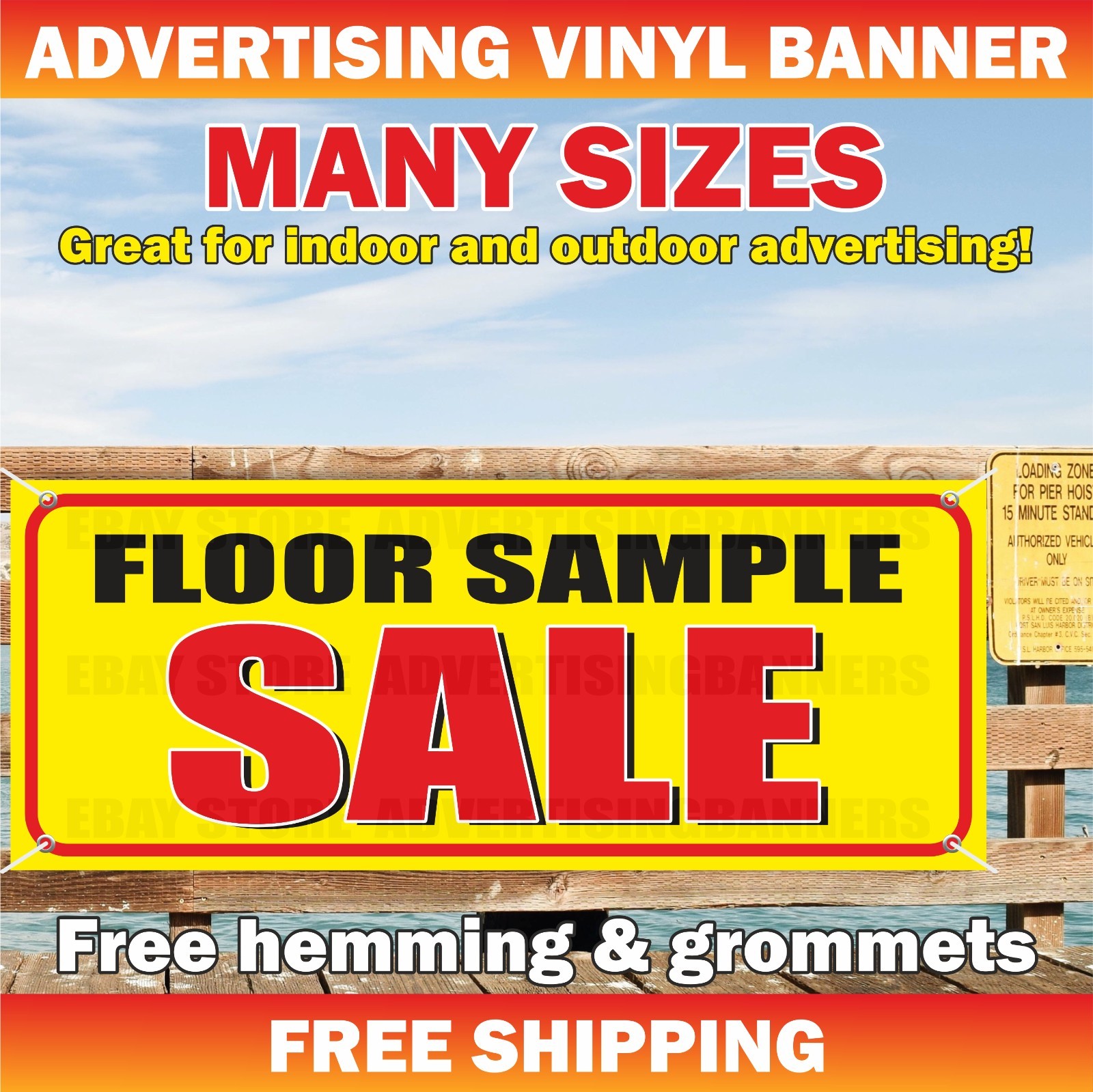 FLOOR SAMPLE SALE Advertising Banner Vinyl Mesh Sign Carpet Tile Linoleum Store