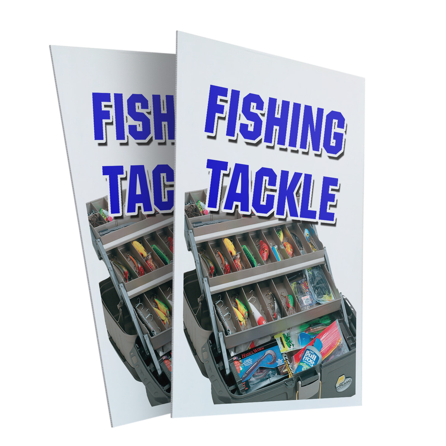 Fishing Tackle 24″ x 36″ 2 Pack Of Store Sign Plastic Or Decal