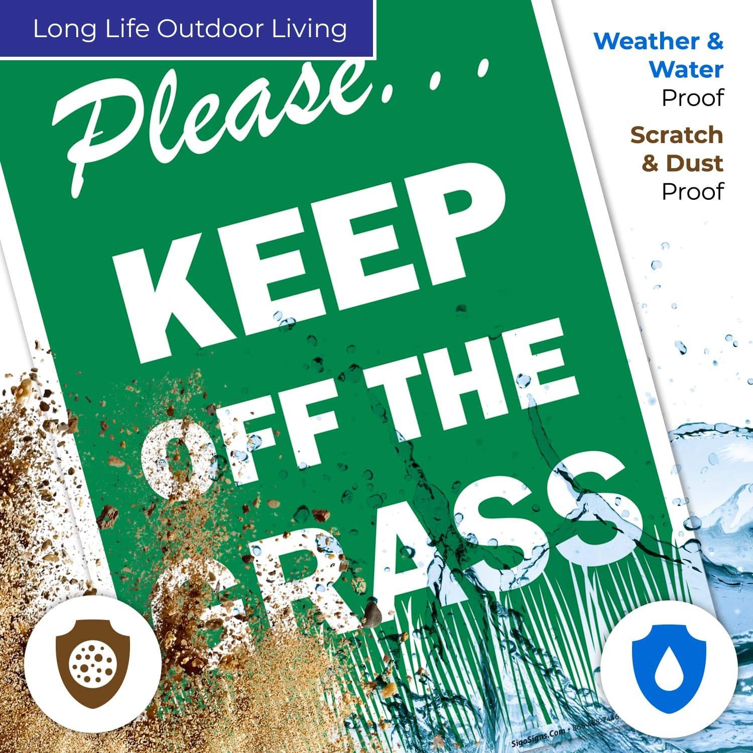Keep off the Grass Sign 10X7 Rust Free Aluminum, Weather/Fade Resistant, Easy M