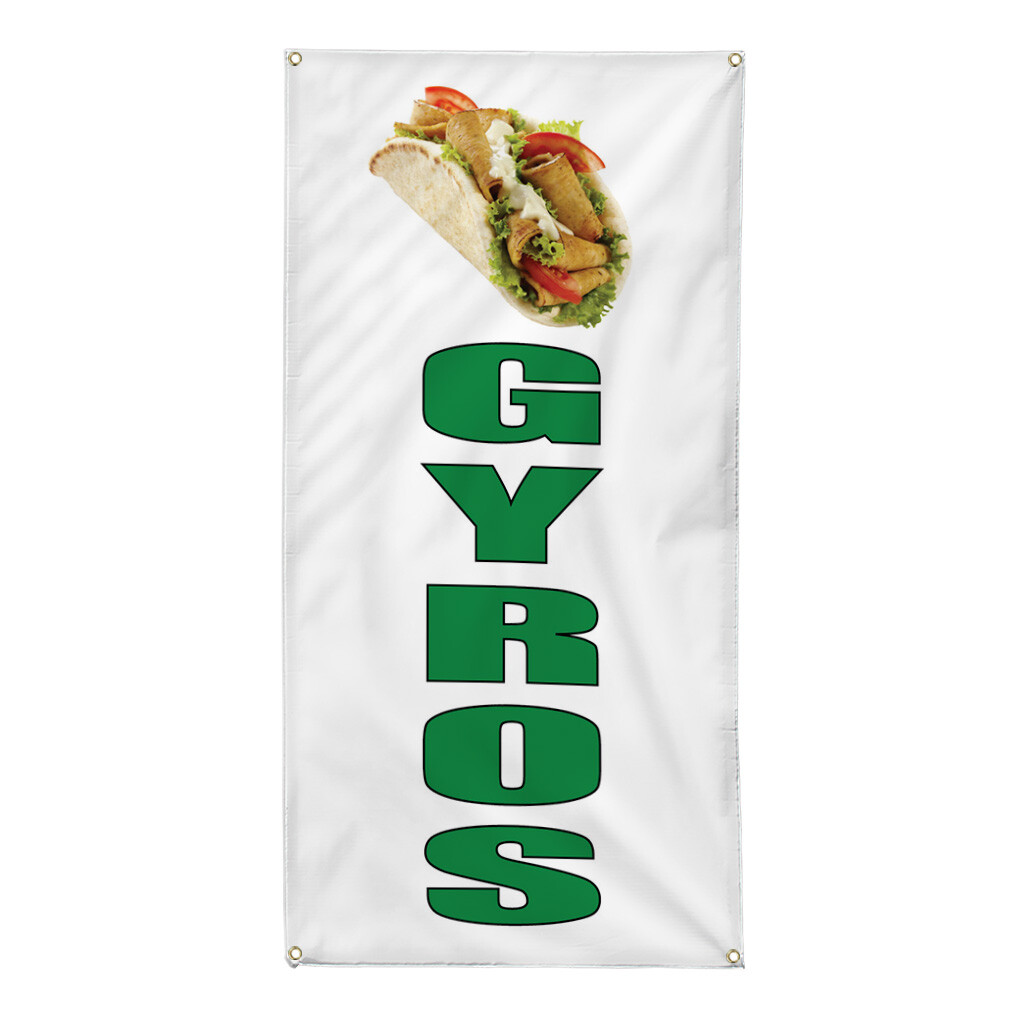 Vertical Vinyl Banner Multiple Sizes Gyros Sandwich Food Fair Promotion Business