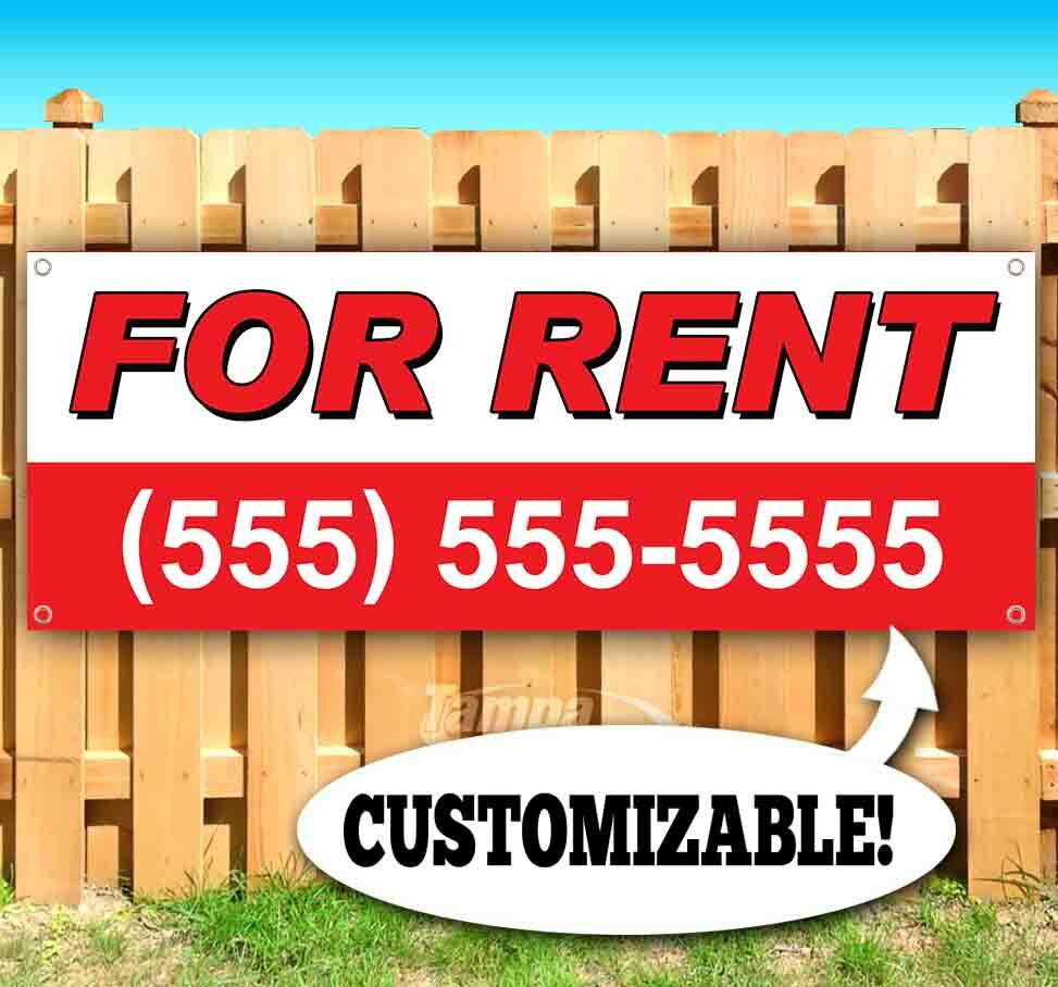 FOR RENT CUSTOMIZE PHONE NUMBER Advertising Vinyl Banner Flag Sign USA