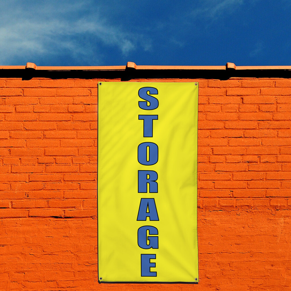 Vertical Vinyl Banner Multiple Sizes Storage Weatherproof Industrial Yard Signs