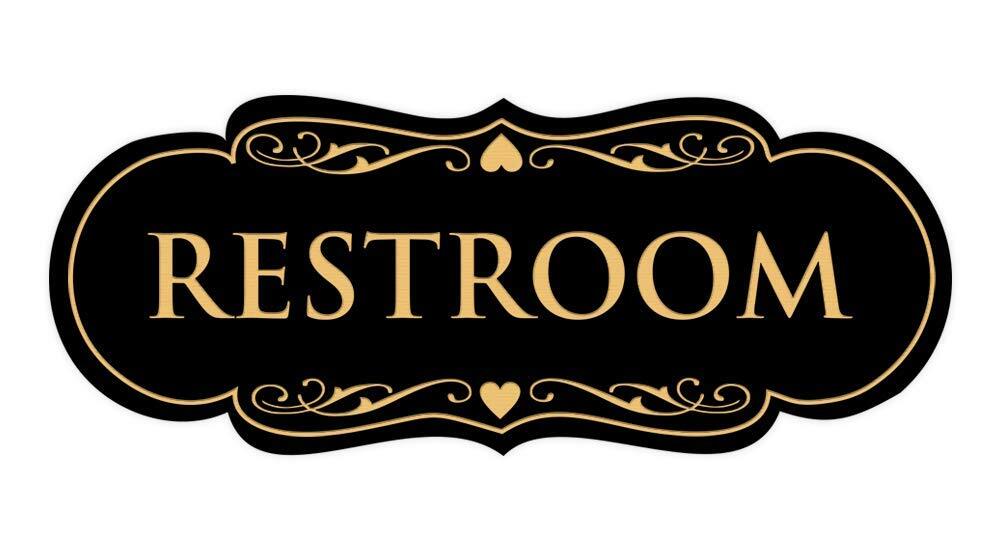 Designer Restroom Wall or Door Sign – Bathroom Signage | Durable Plastic and …