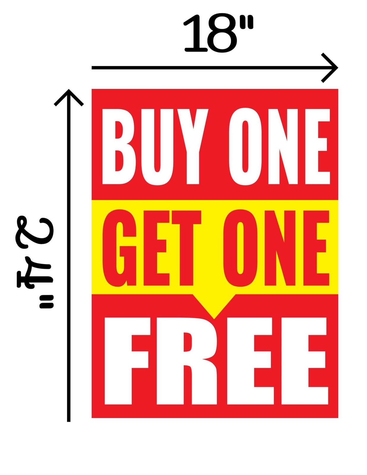 BOGO Free Store | Retail Window Display Sign | 18″W x 24″H | 5 Pack