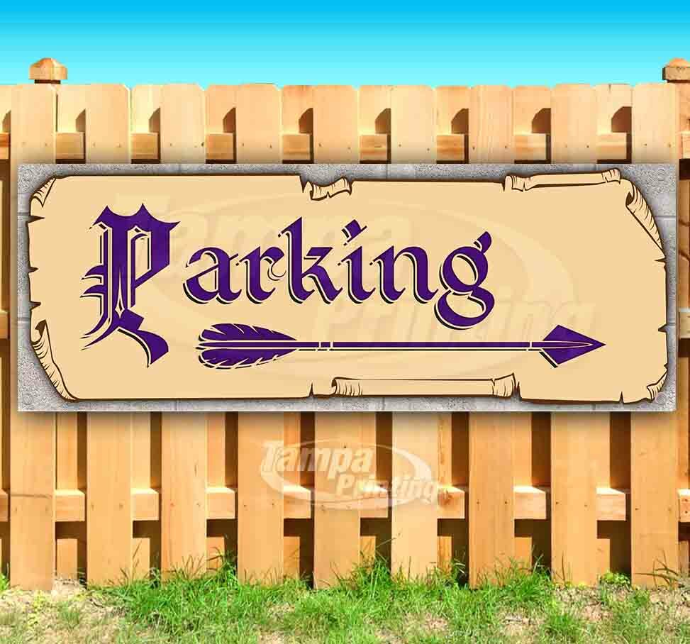 PARKING RIGHT ARROW Advertising Vinyl Banner Flag Sign Many Sizes MEDIEVAL