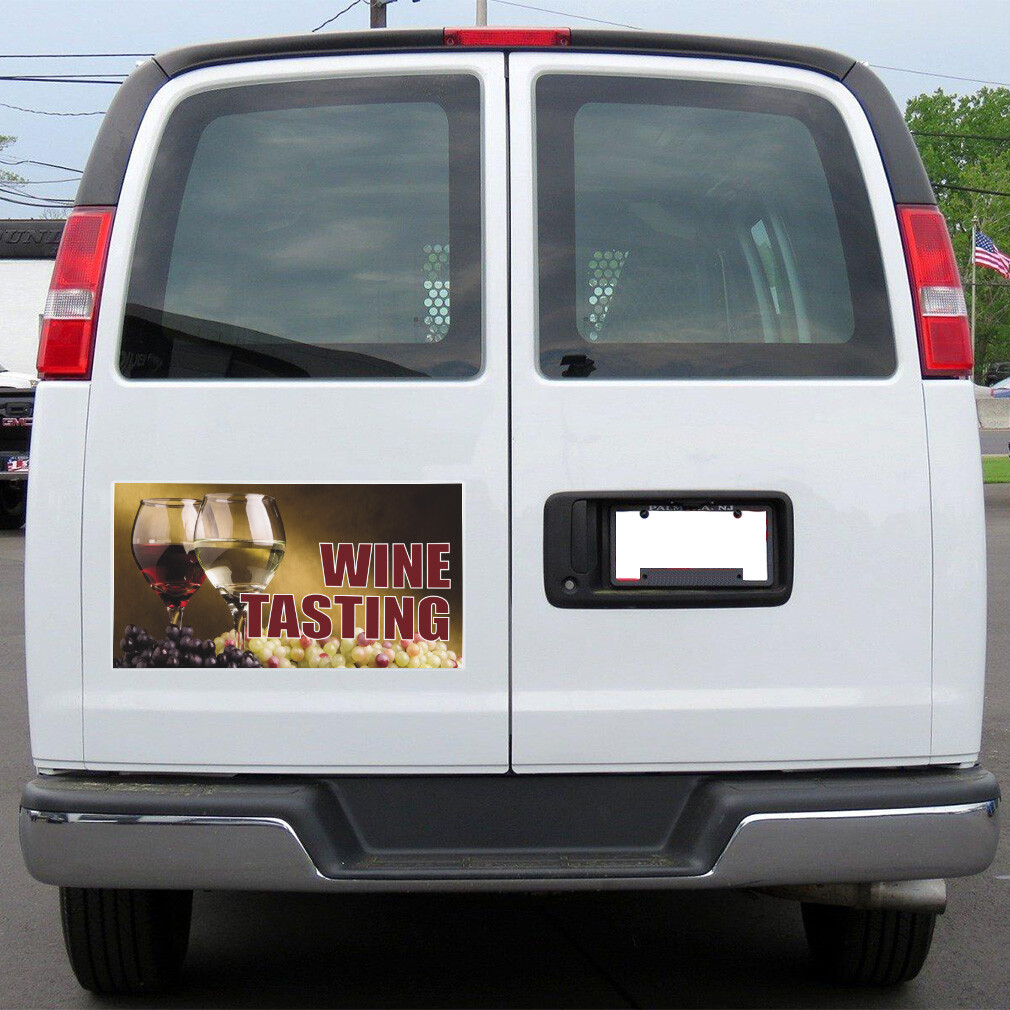Car Magnet Set of 2 Wine Tasting Outdoor Advertising Printing Industrial Sign