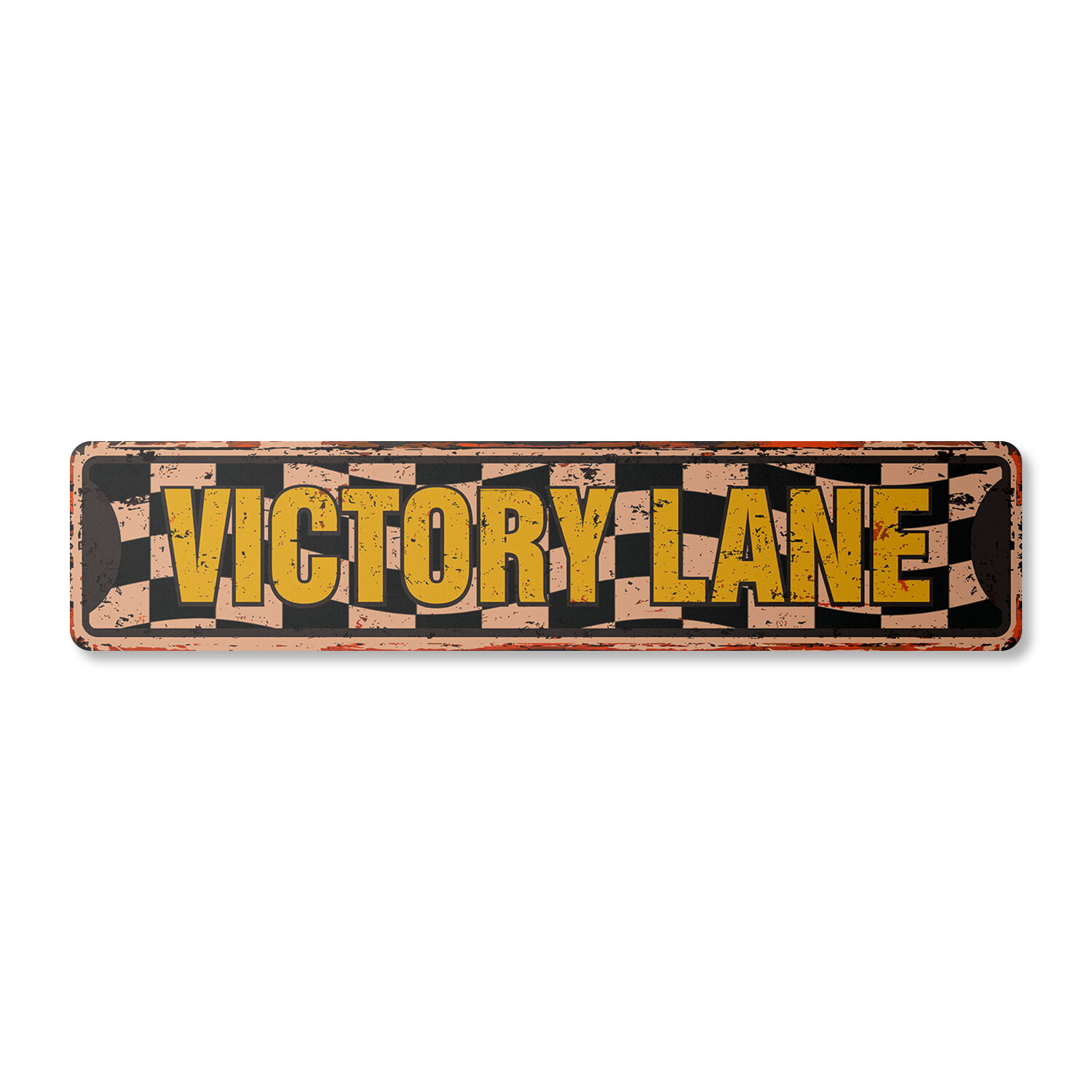VICTORY LANE Vintage Street Sign Metal Plastic winner racing car bike running