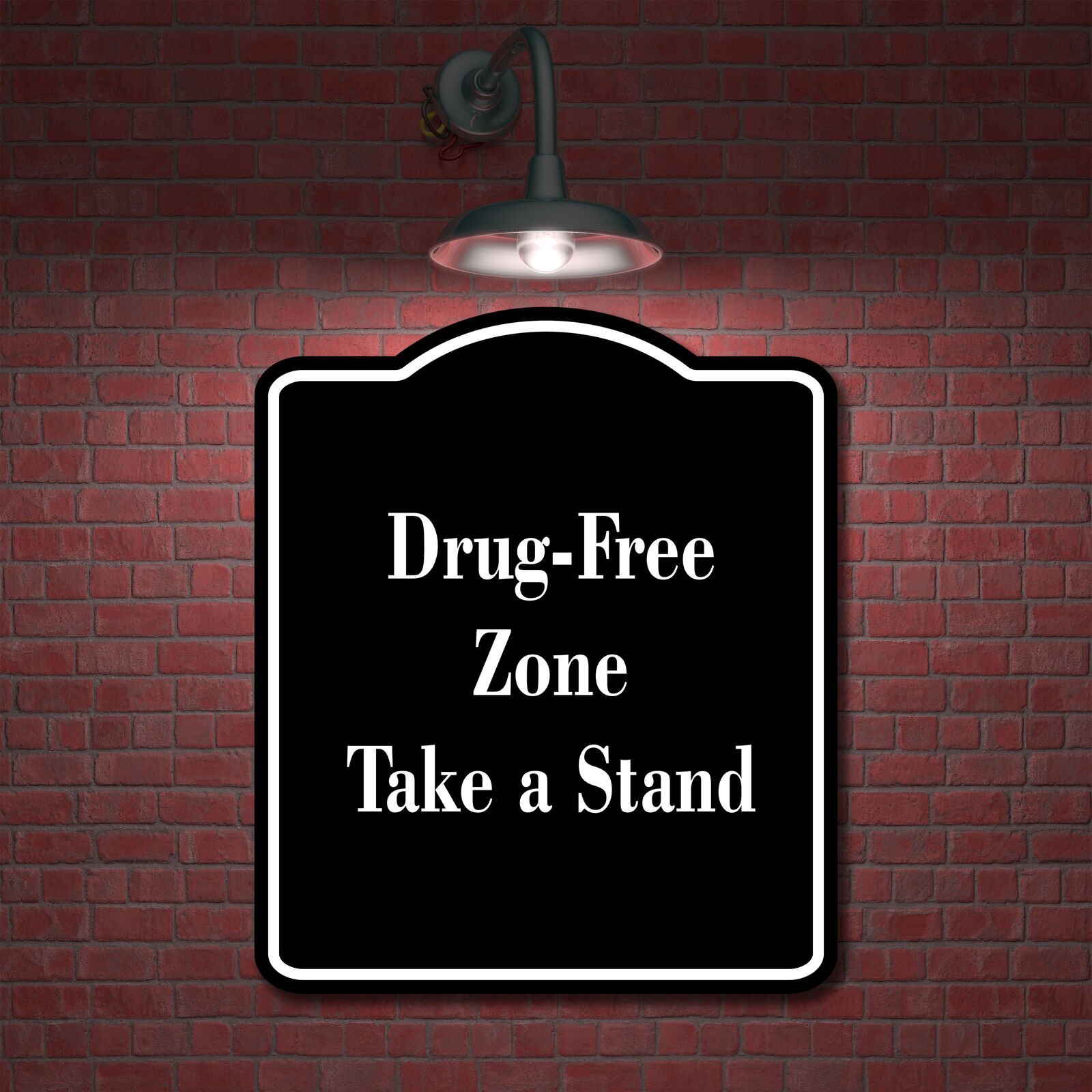 Drug-Free Zone Take a Stand BLACK Aluminum Composite Sign