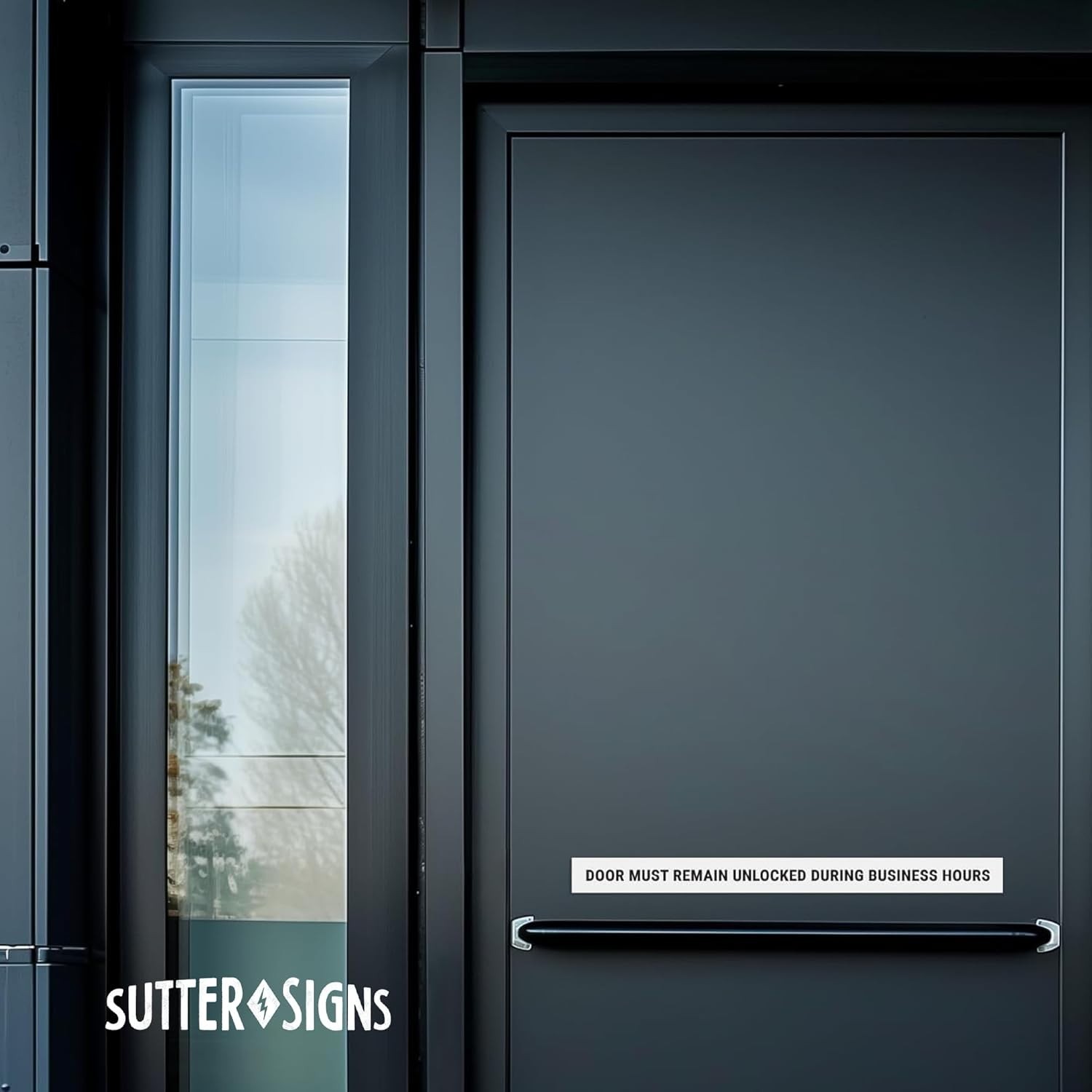 2×24 Inch Compliance Decals – This Door To Remain Unlocked During Business Hours