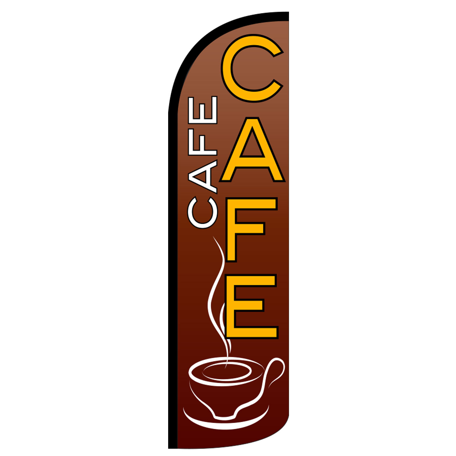 Cafe Flag Flutter Feather Banner Swooper Extra Wide Windless