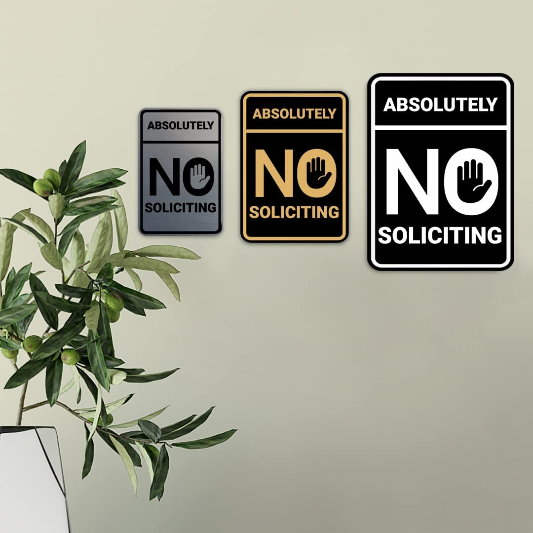 Portrait Round Absolutely No Soliciting Wall or Door Sign