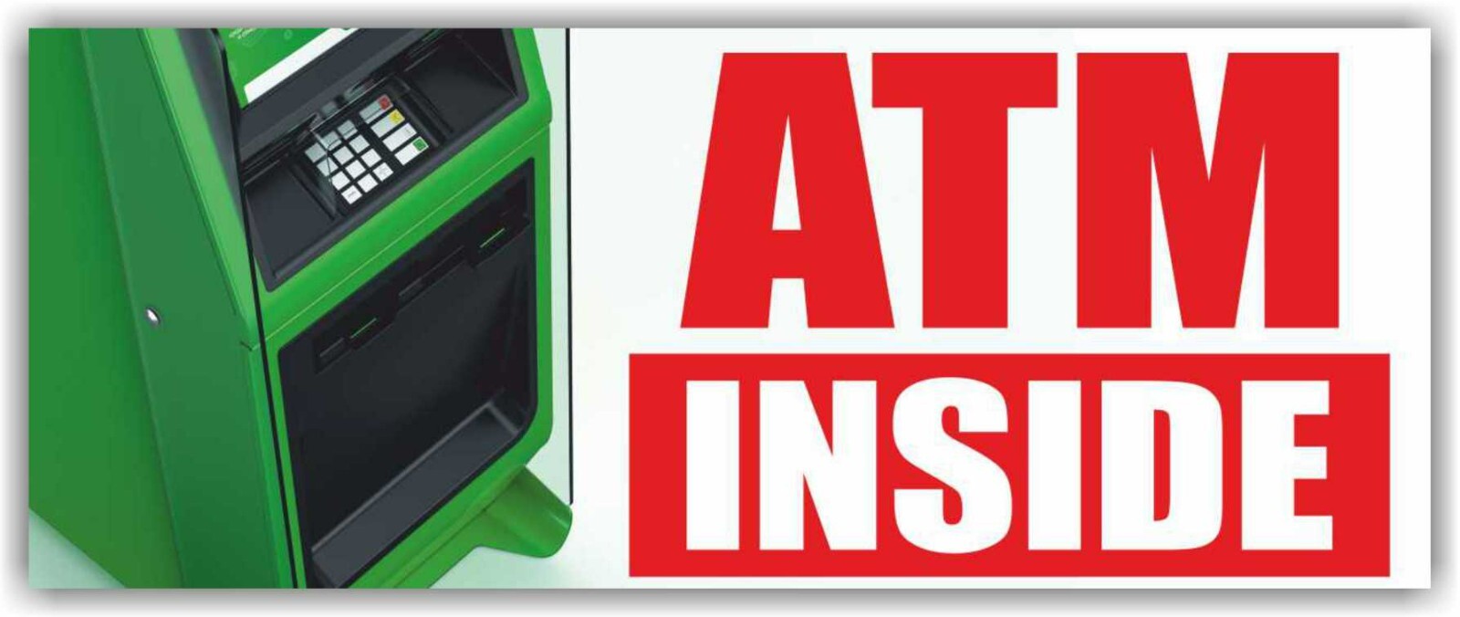 ATM INSIDE Advertising Banner Vinyl Mesh Sign cash pawn shop loan financing