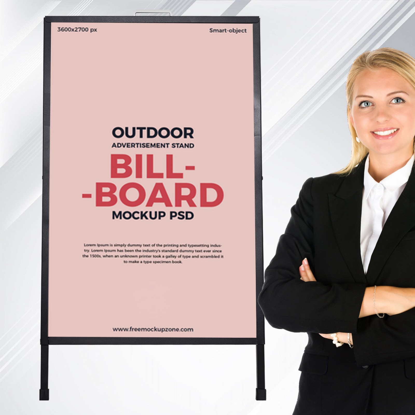 24″x36″ Heavy-Duty Double-Sided Metal Sidewalk A-Frame Sign Holder Stand