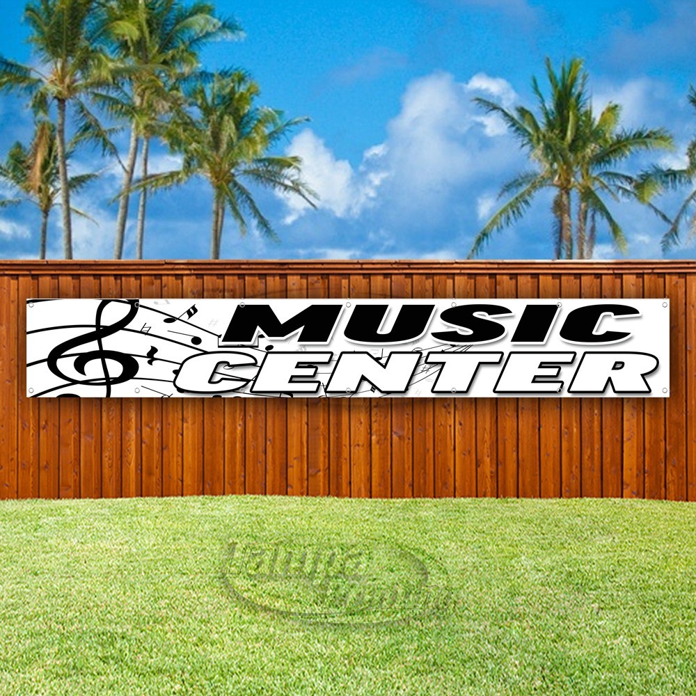 MUSIC CENTER Advertising Lessons Instruments Vinyl Banner Flag Sign USA XL01867