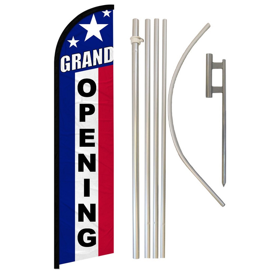 Grand Opening Full Curve Windless Swooper Flag Pole Kit Open Now Patriotic