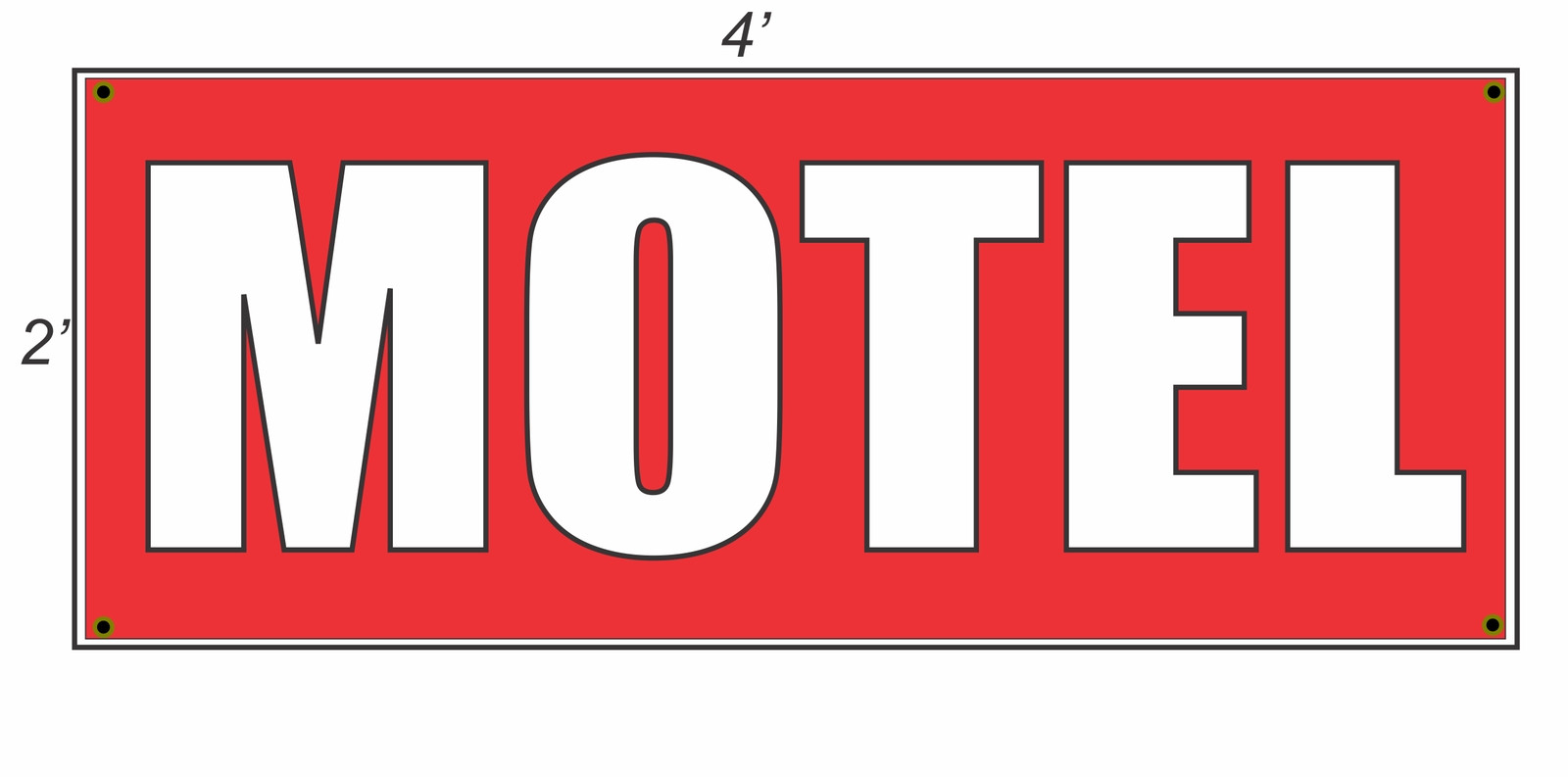 2×4 MOTEL Red with White Copy Banner Sign NEW