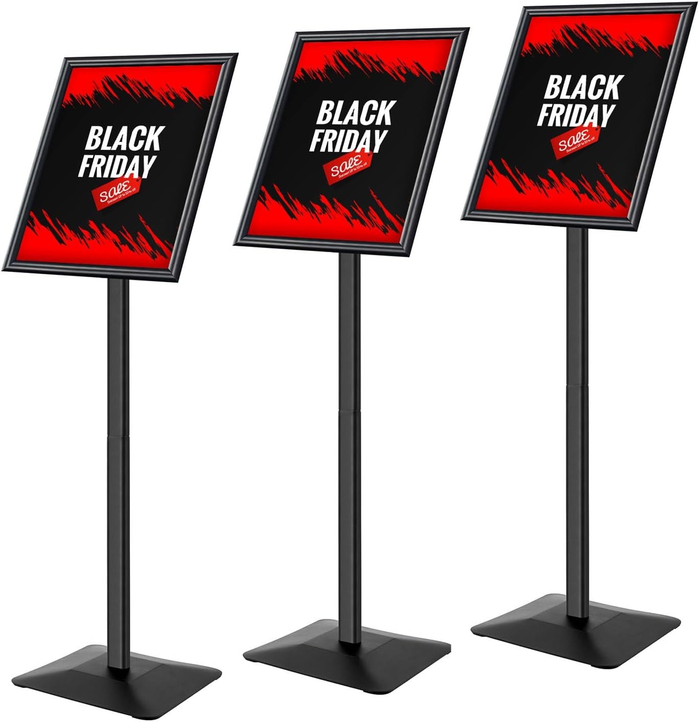 Golemas 11×17 Sign Stand for Display 3 Pack Heavy Duty Pedestal Holder BLACK