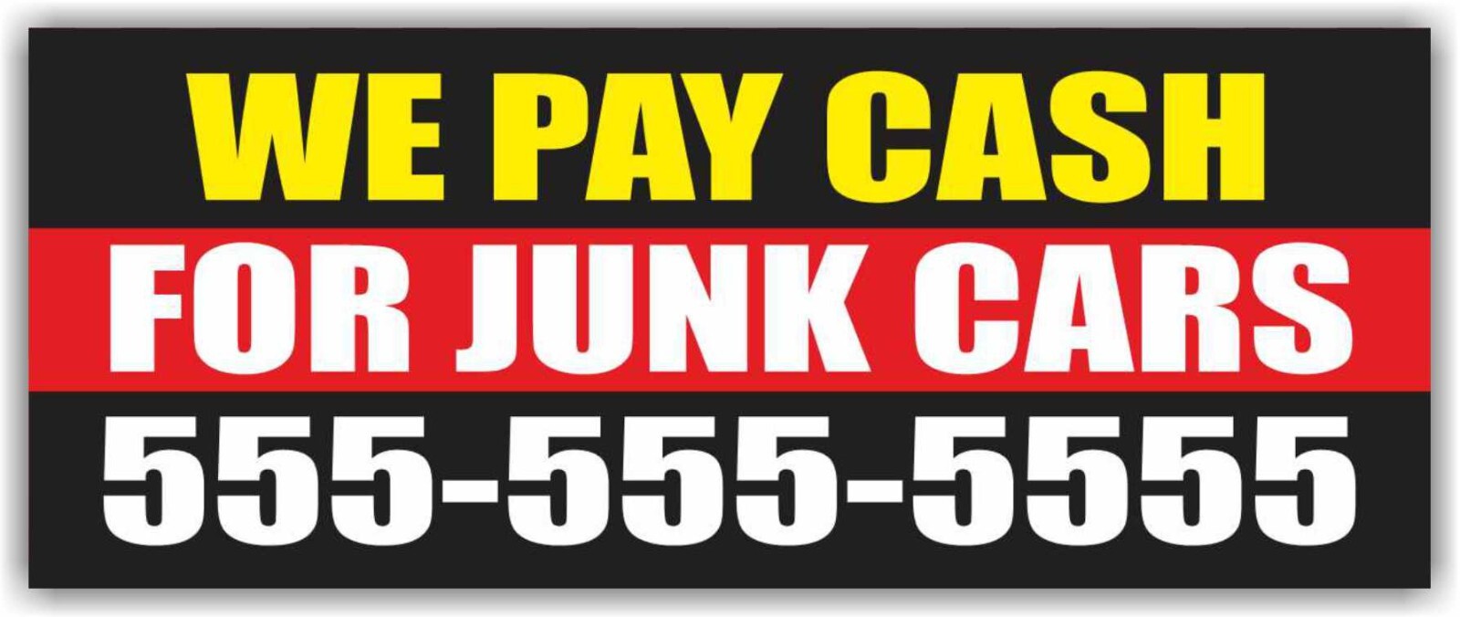 WE PAY CASH FOR JUNK CARS Advertising Banner Vinyl Mesh Sign buy sell car sale