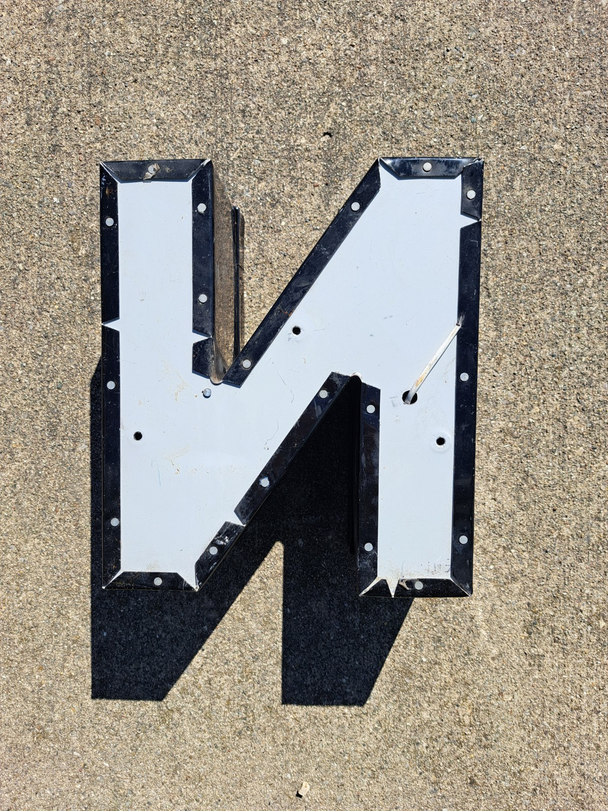 Reclaimed LED BLACK Marquee Sign Letter ” N ” Outdoor Indoor. Dusty