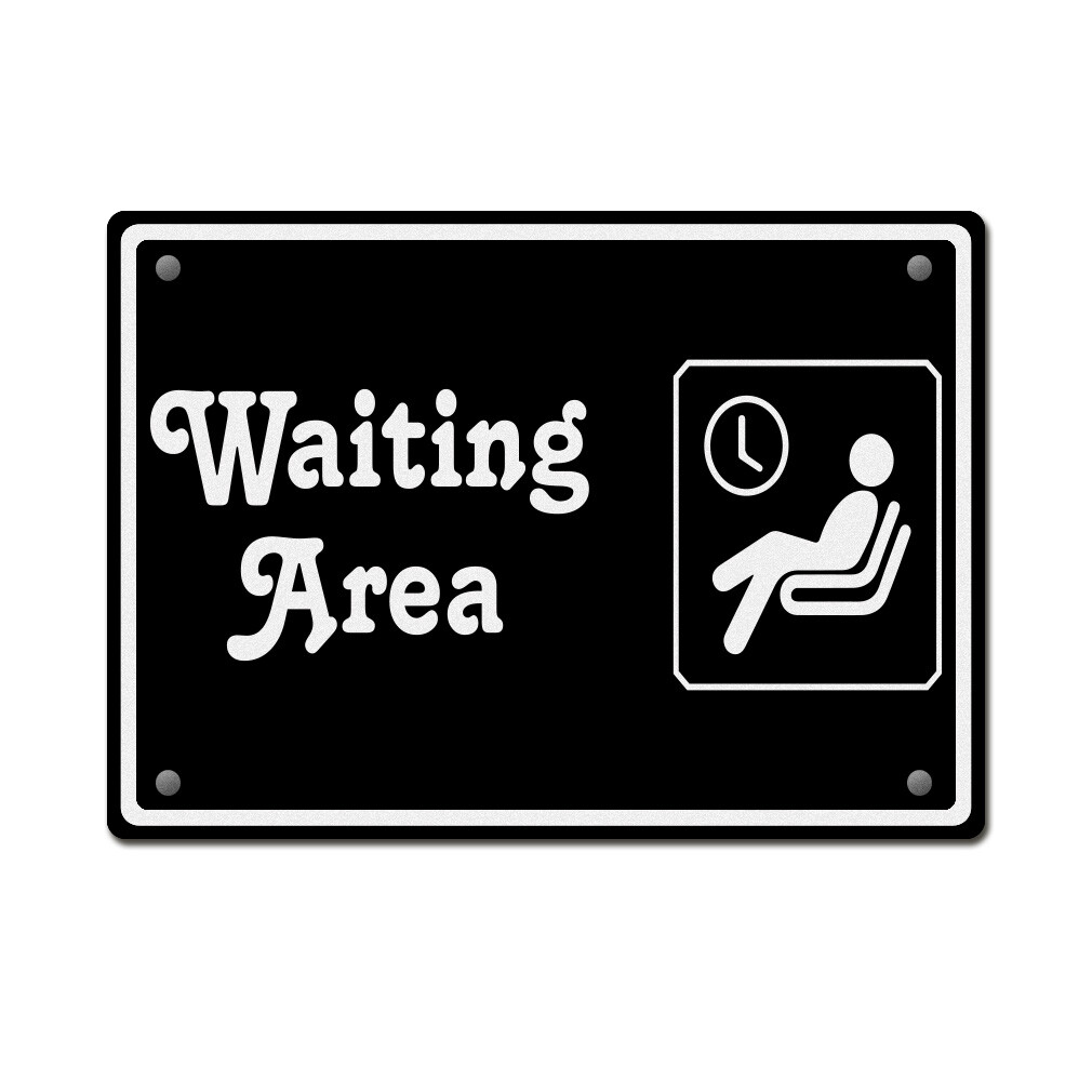 Aluminum Horizontal Metal Sign Waiting Area Business Feature Department Black