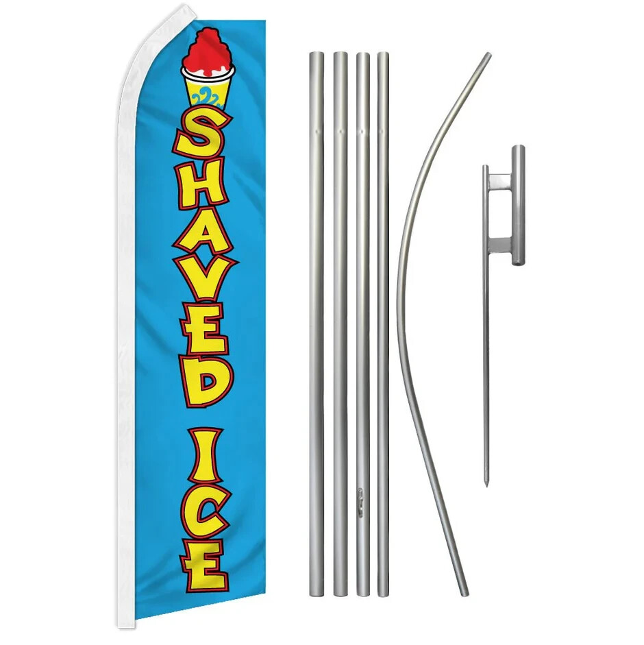 Shaved Ice Swooper Advertising Flag & Pole Kit