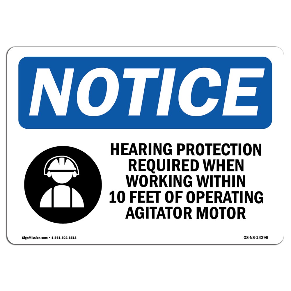 Hearing Protection Required With Symbol OSHA Notice Sign Metal Plastic Decal
