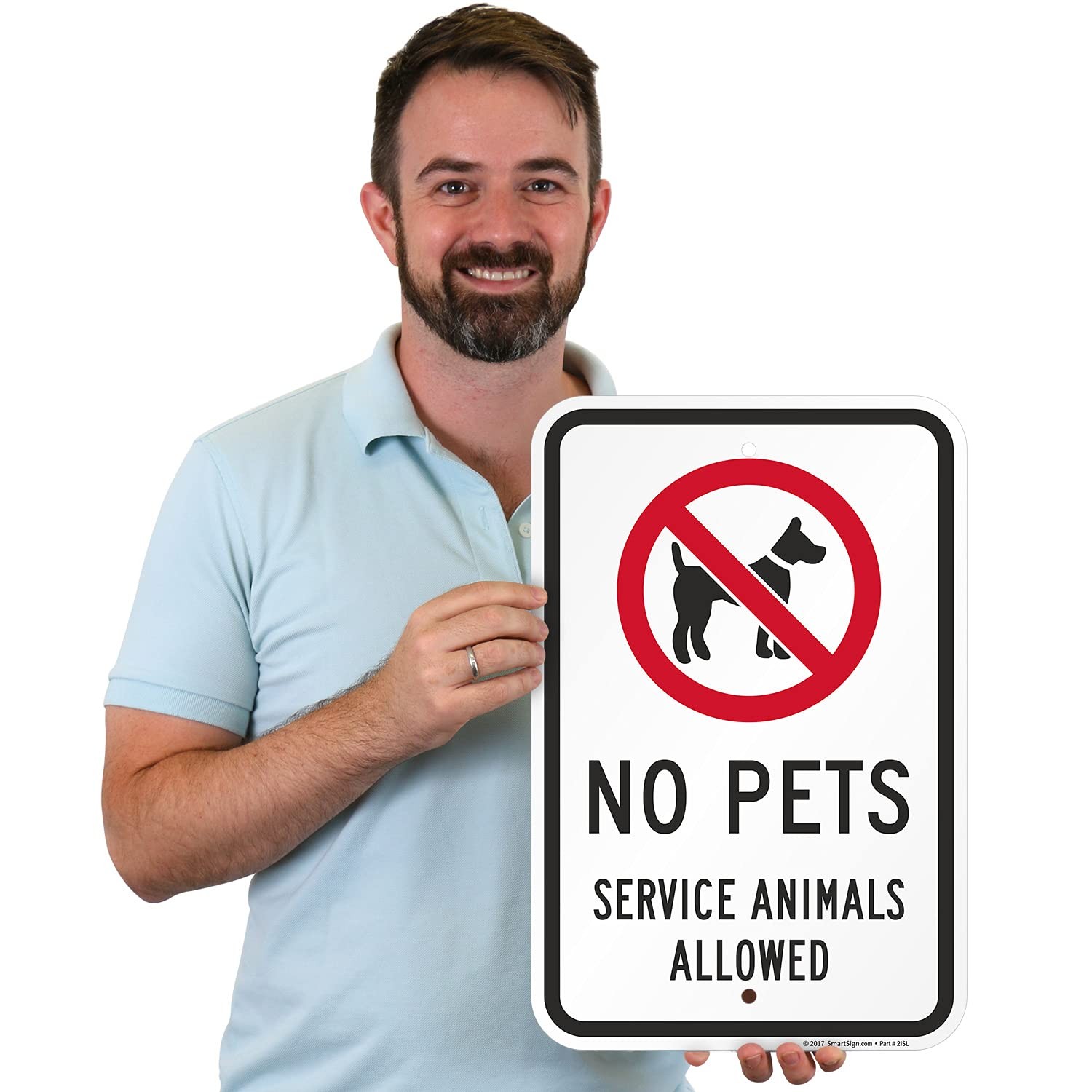 No Pets Service Animals Allowed Metal Sign 18×12, Rustproof Aluminum Warning