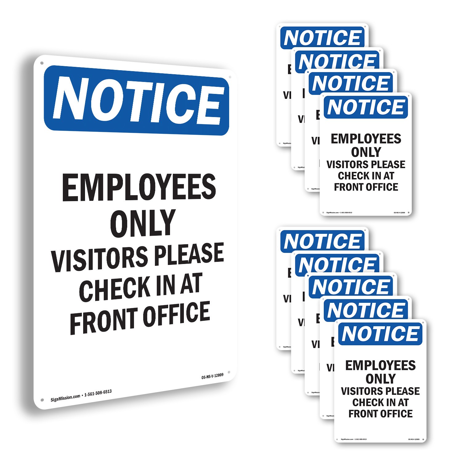 Employees Only Visitors Please OSHA Notice Sign Metal,, Decal 5 or 10 Pack