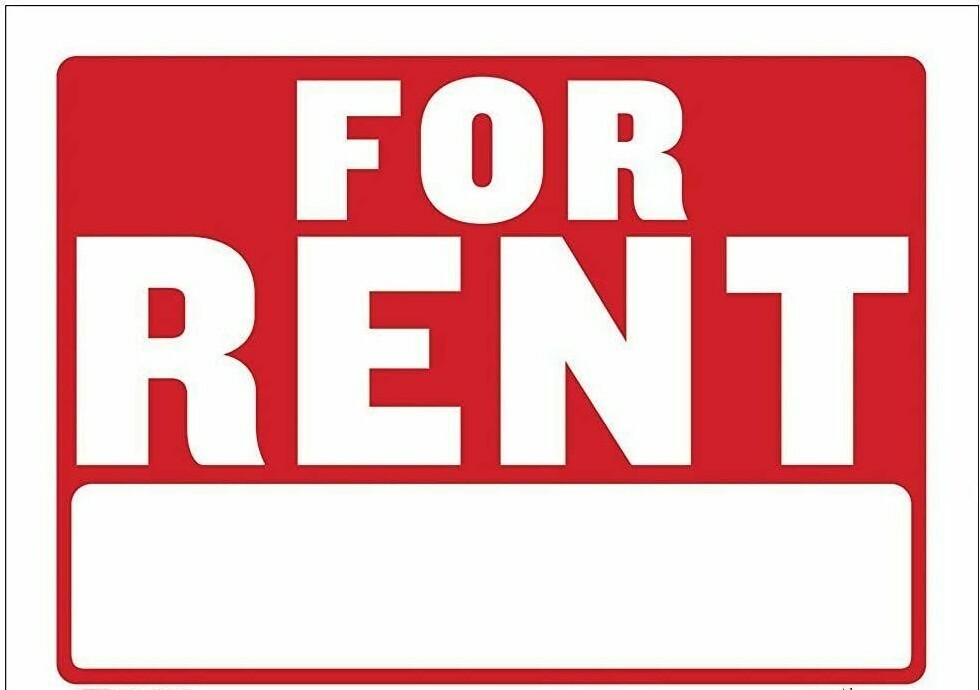 2 For Rent Sign Door, Car, House, Boat Red & White, (12″ x 8″)