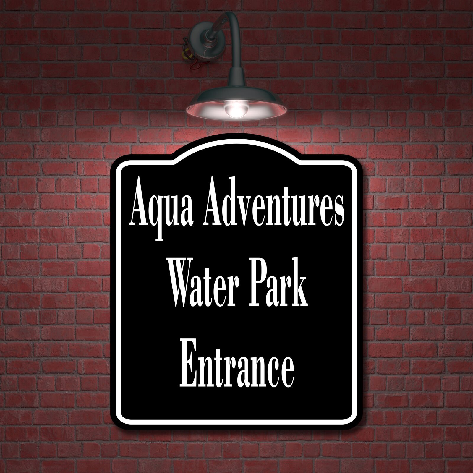 Aqua Adventures BLACK Water Park Entrance Aluminum Composite Sign