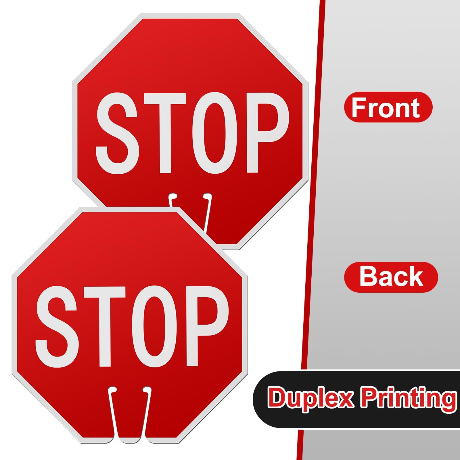 Geetery 6 Pcs Stop Slow Traffic Signs 12 x 12 Inch Double Sided Road Safety S…