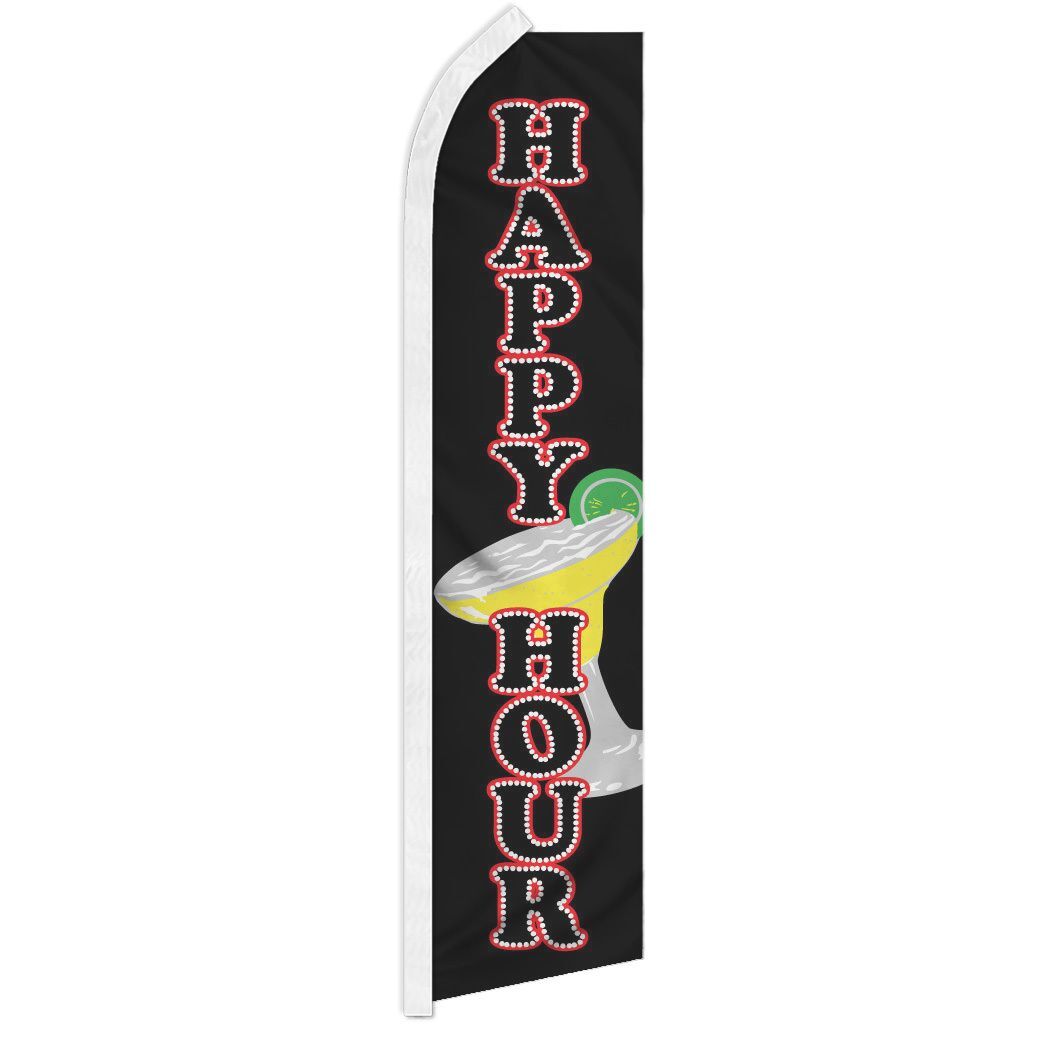 10 x “HAPPY HOUR” advertising super flag swooper banner business sign drinks