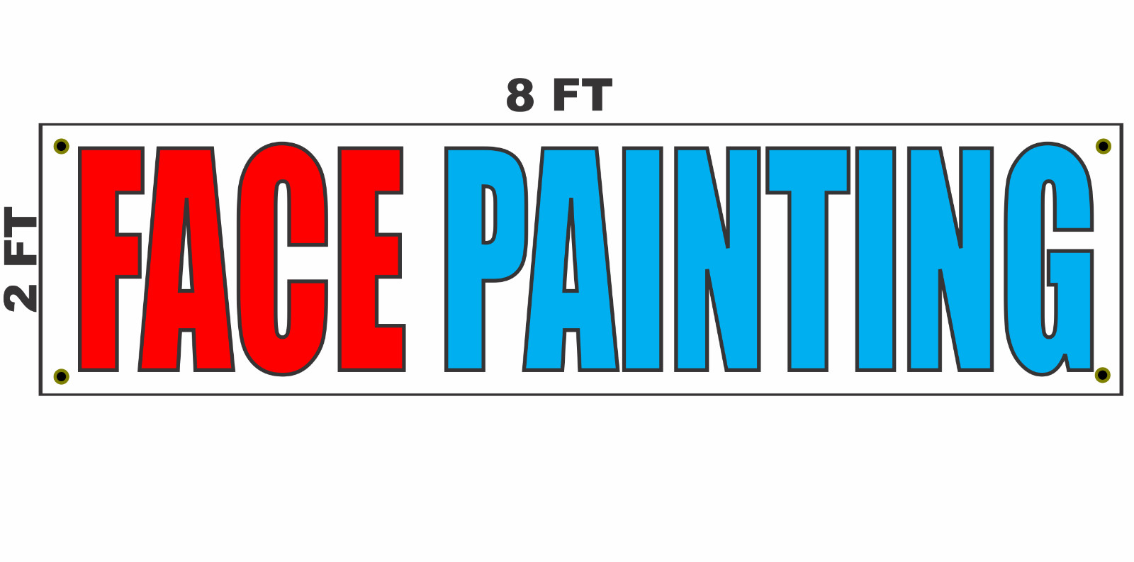 FACE PAINTING Banner Sign 2×8 for church fair carnival school festival