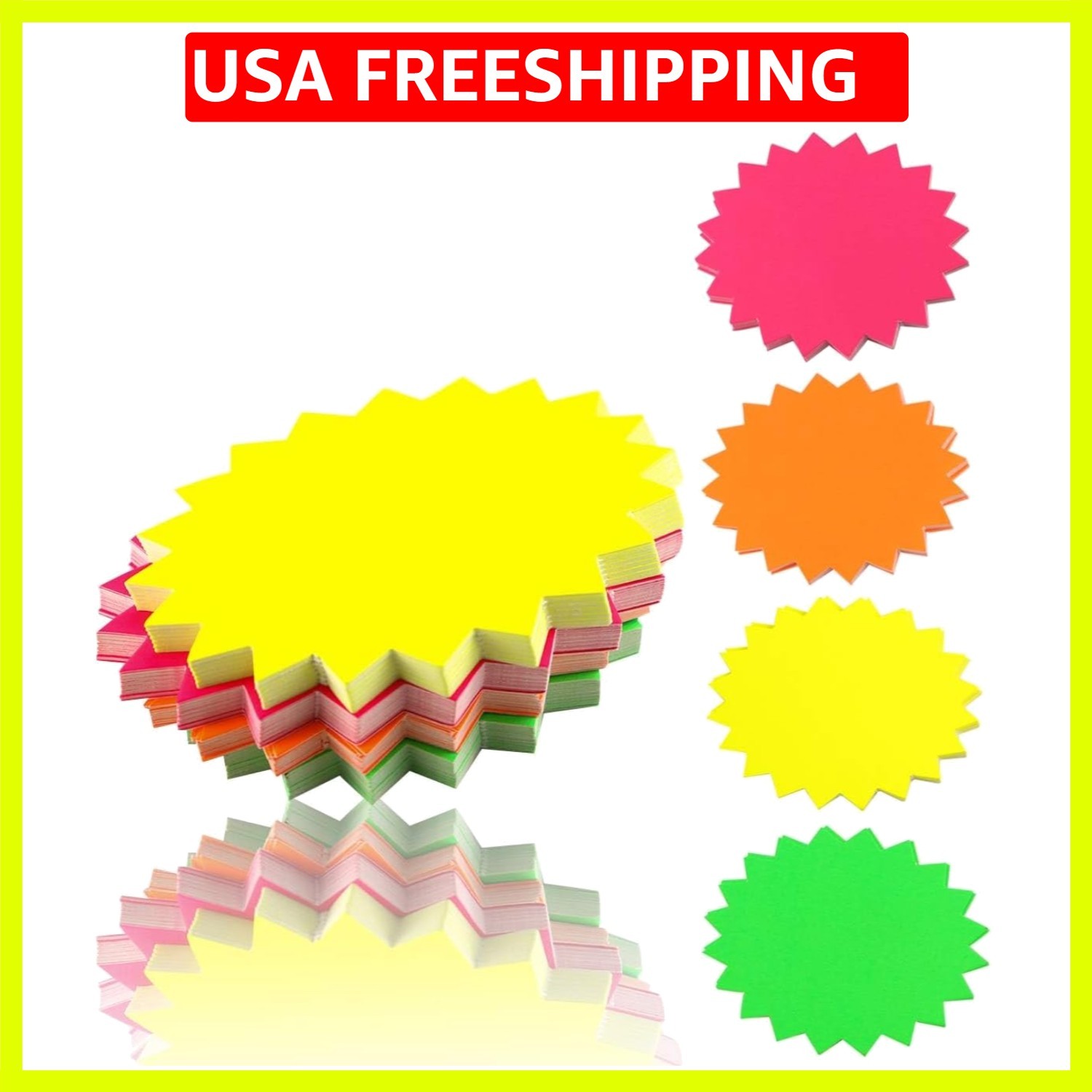80 Pack Starburst Signs for Retail Store, Neon Fluorescent Garage Sale Suppli…