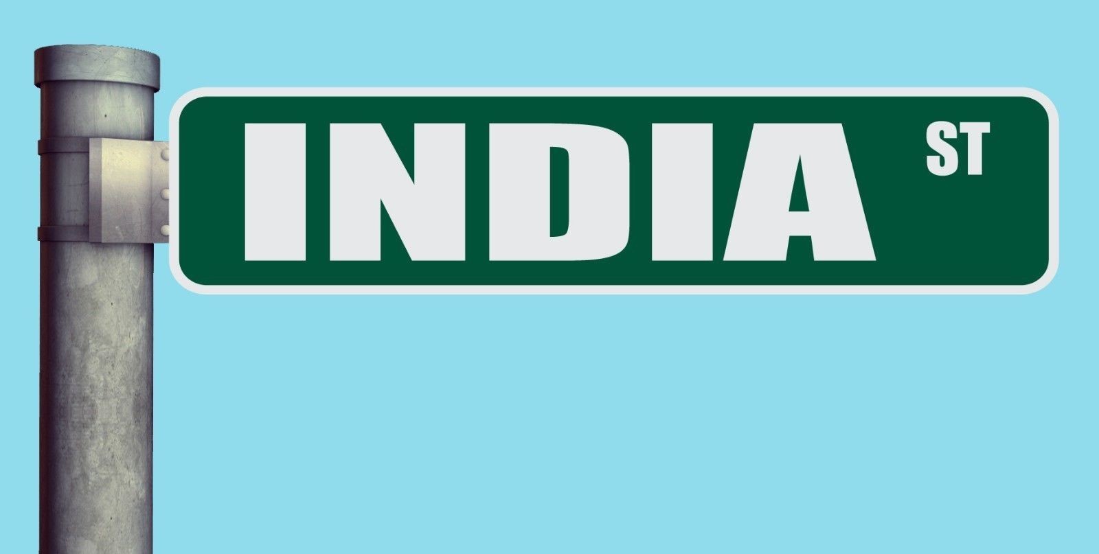 INDIA ST STREET SIGN HEAVY DUTY ALUMINUM ROAD SIGN 17″ x 4″