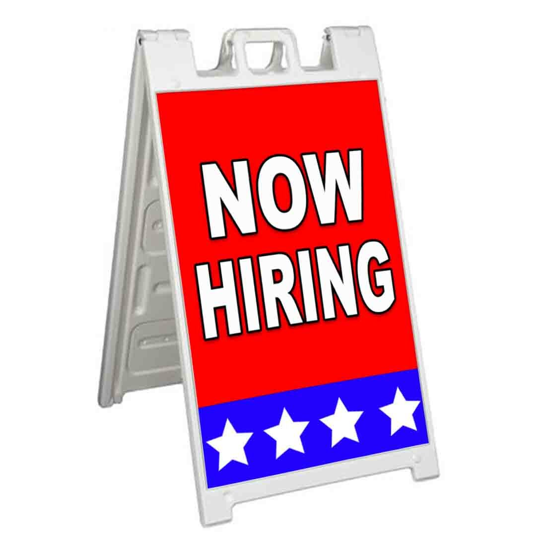 NOW HIRING Signicade 24×36 Aframe Sidewalk Sign Banner Decal EMPLOYMENT JOBS
