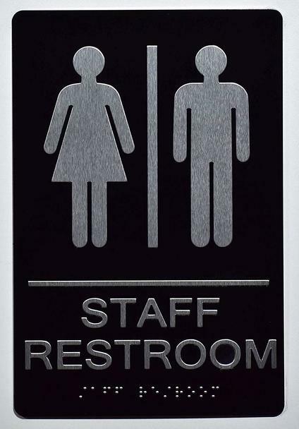 Staff Restroom Sign -(Aluminium, Black/Silver,Size 6×9) �..–REF24-1027