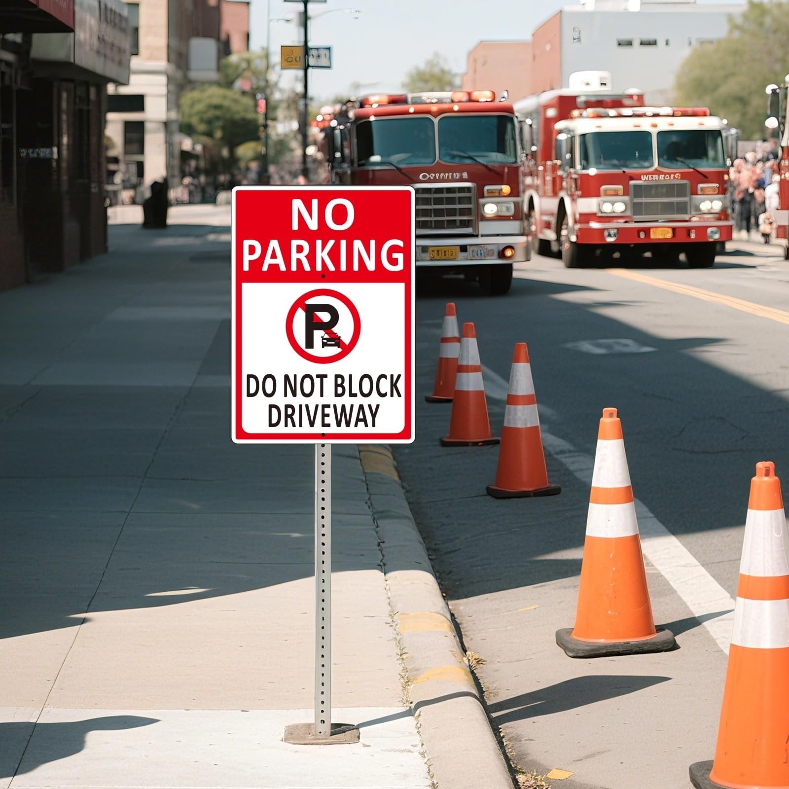2 Pack No Parking Signs – 10×14 Inch Aluminum, Rust-Proof, Weather Resistant, Ea