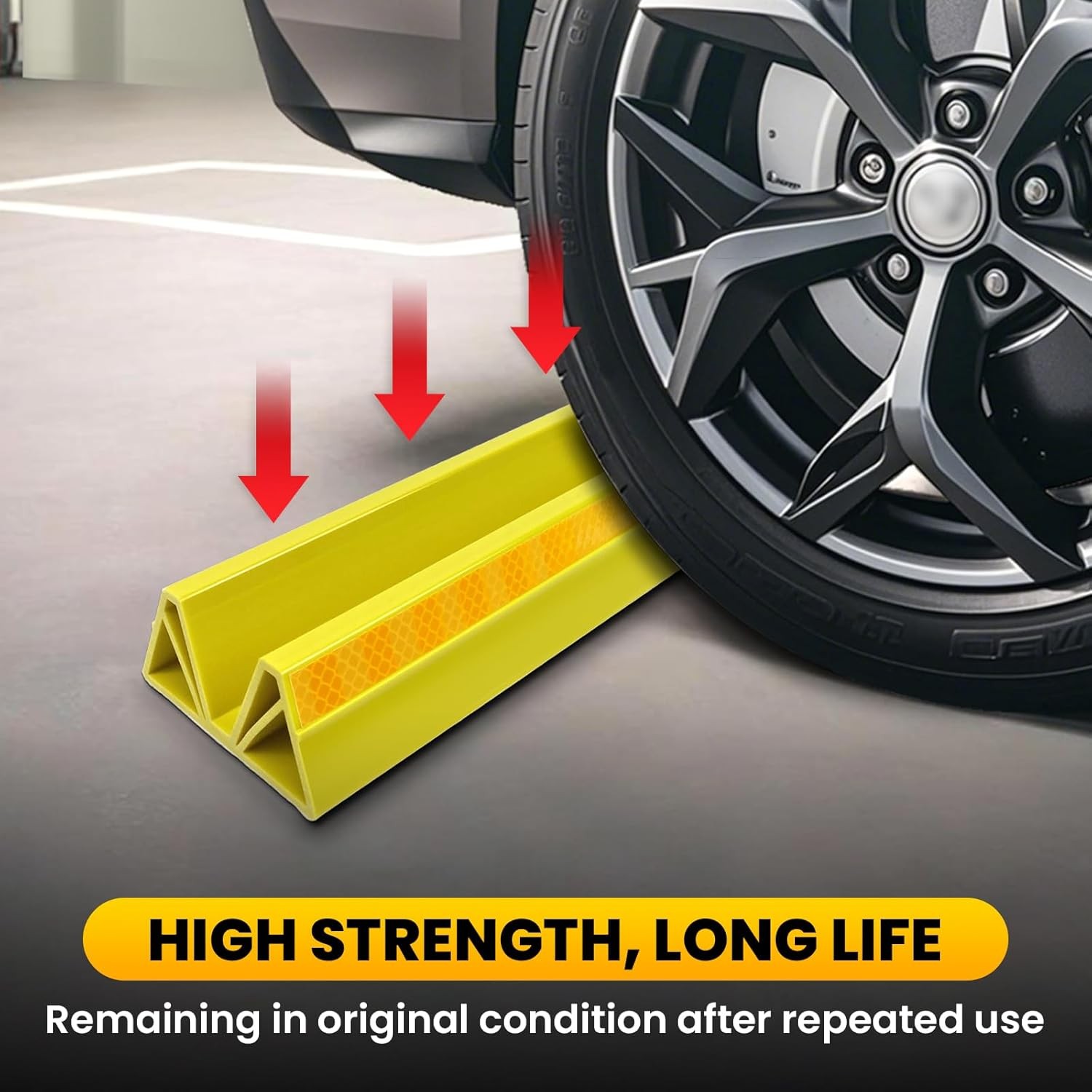 2 Pcs 18” Parking Car Wheel Stopper for 2pc-17.5'' Yellow, Yellow