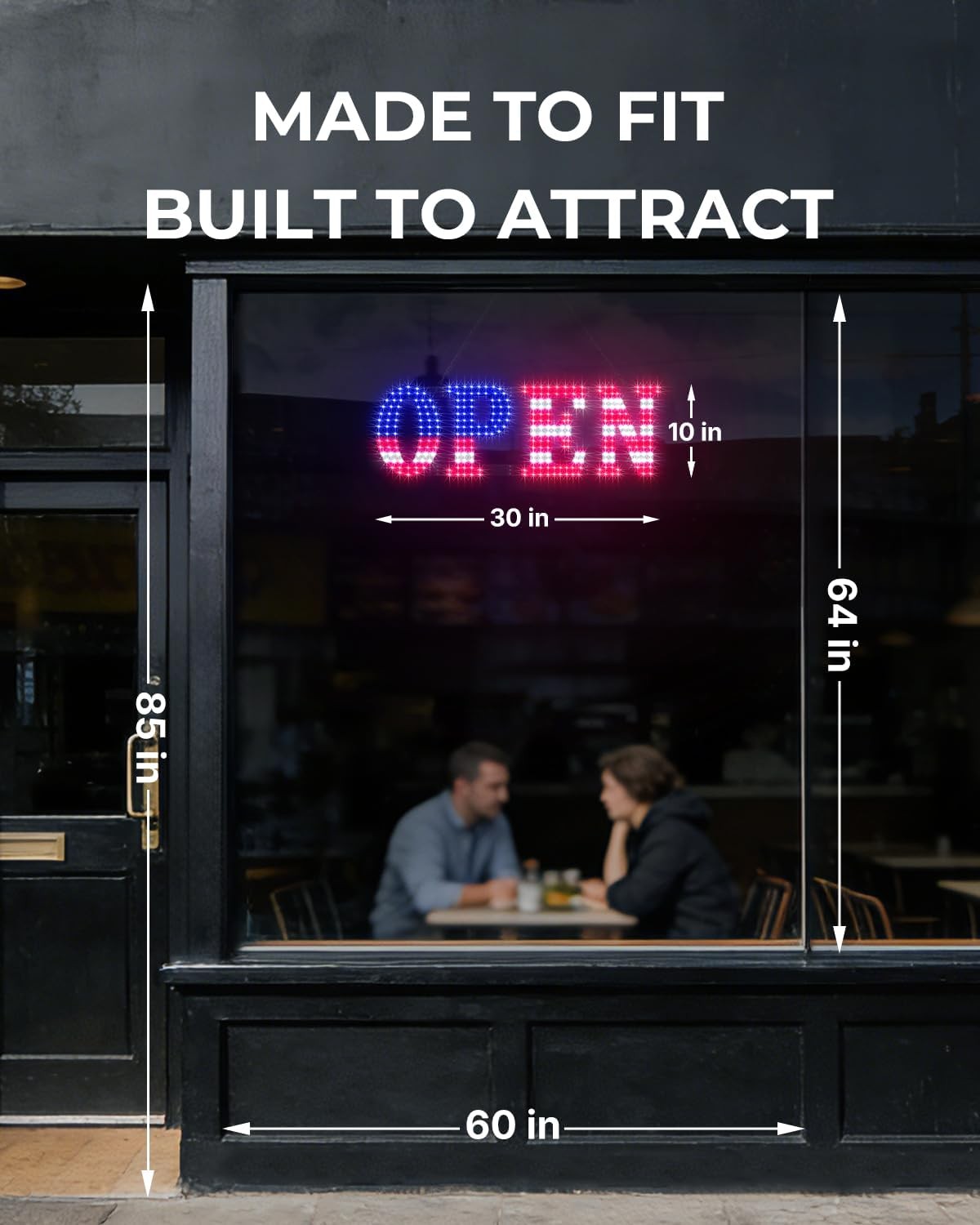 Electric Jumbo Open Sign 30×10 LED Timer Remote Control Store Open Closed Sign