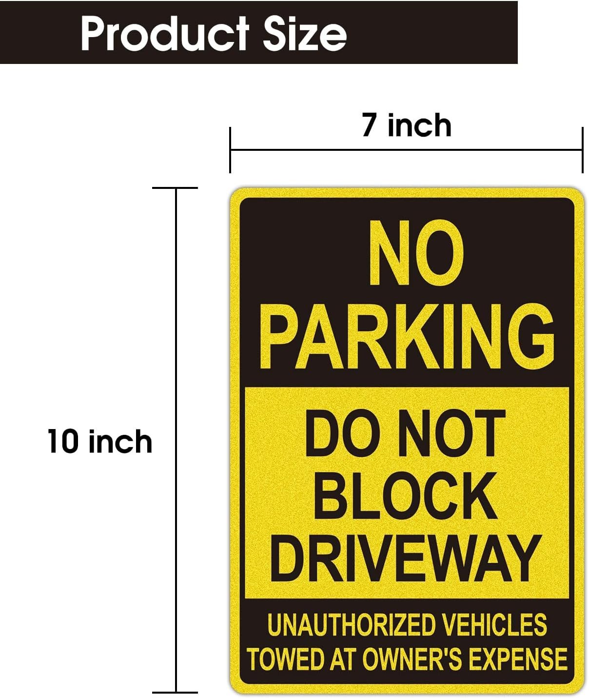 3-Pack Reflective No Parking Signs – Do Not Block Driveway, 7×10 Inch Stickers