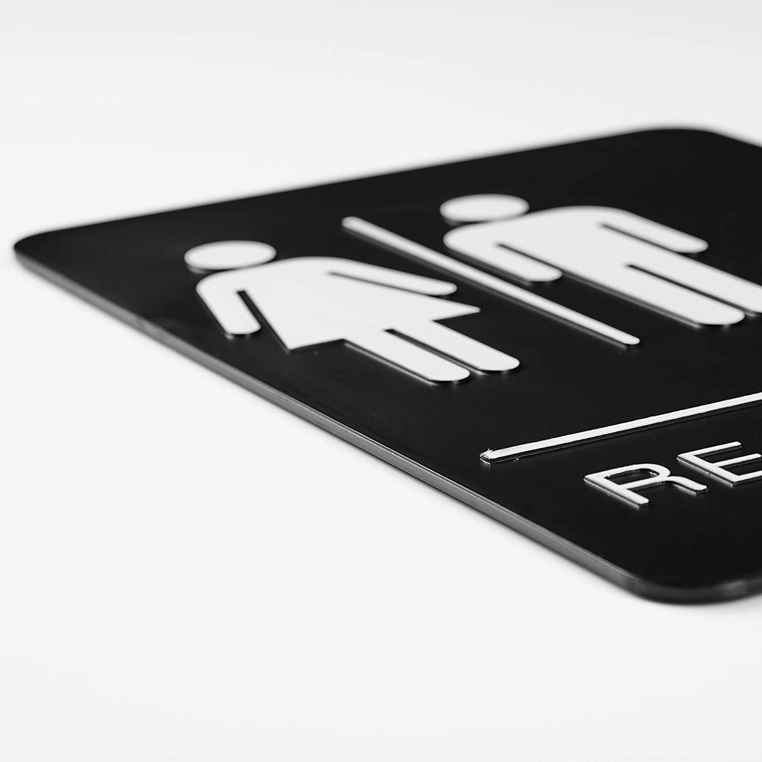 Self-Stick ADA Braille Unisex Restroom Signs for Woman and Man or Bathroom do…