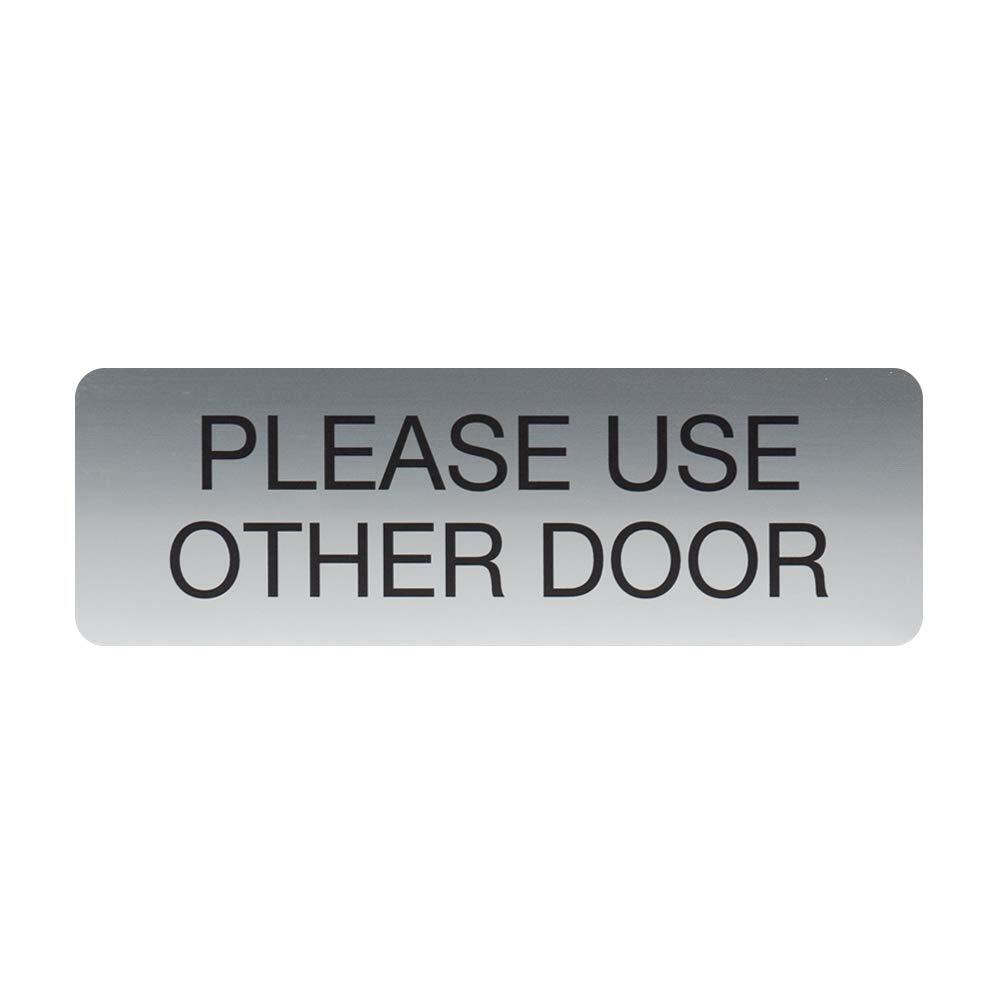 Please Use Other Door Adhesive Sign Silver 3×9 Inch For Small Business